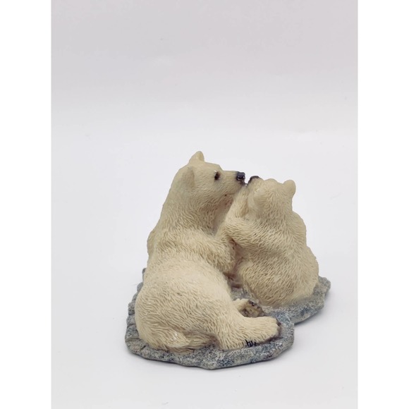 2 Polar Bears Figurine Sculpture Mama & Baby Kiss 2" Cute Nick-Nack Albert Price - Picture 4 of 10
